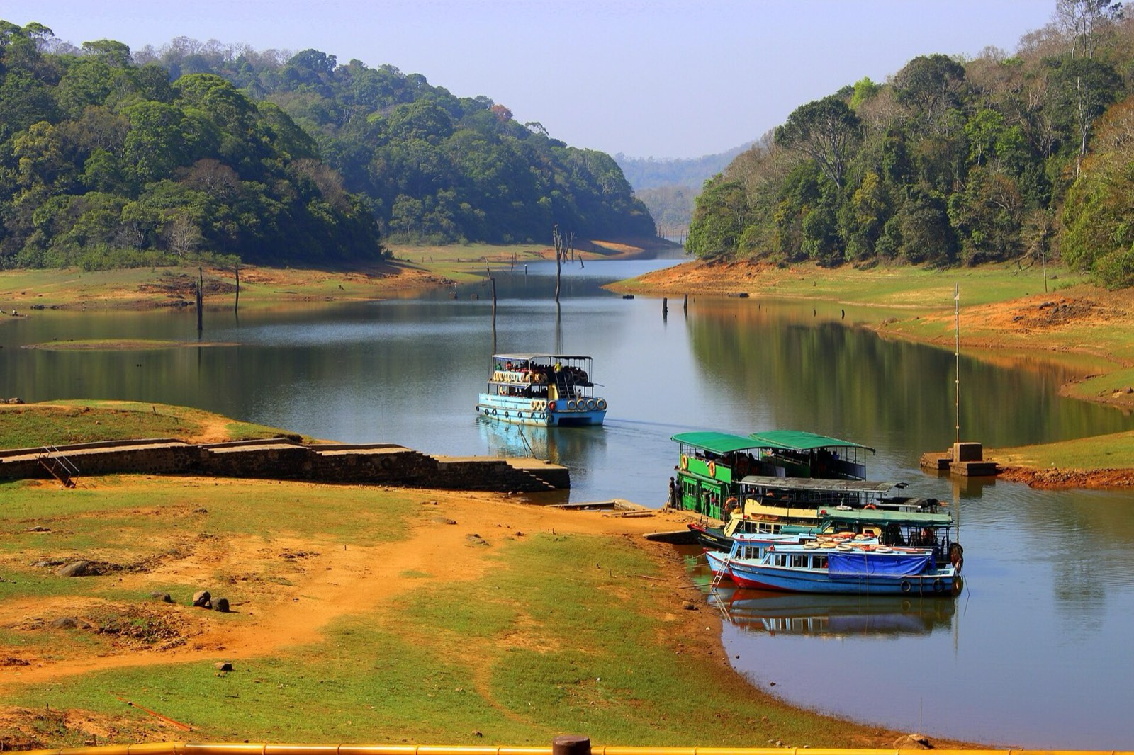Boats on Periyar lake